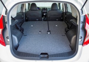 2013 Nissan Note interior boot rear seats folded